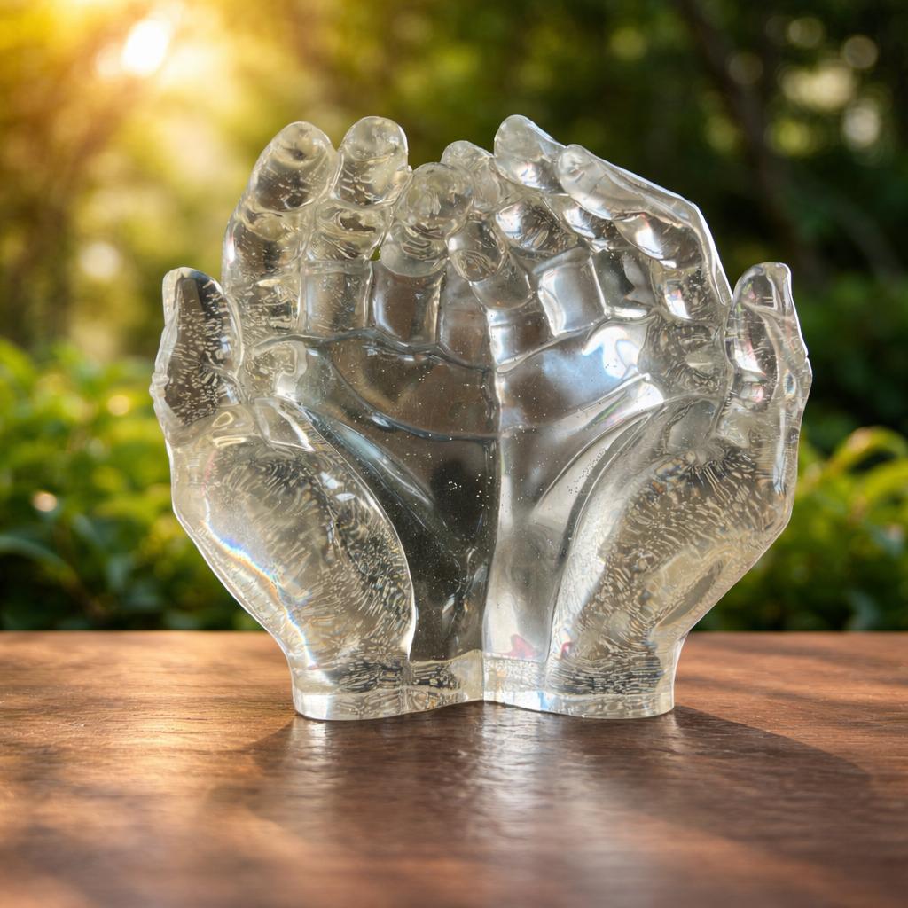 Transparant Resin Handbeeldje - Crystal Hands