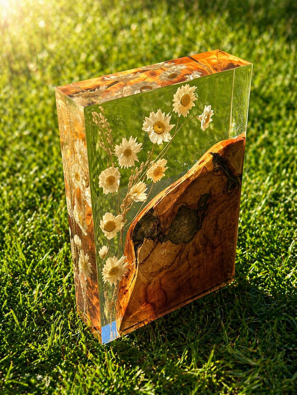 Harssculptuur van Madeliefje en Hout -Daisy Bloom