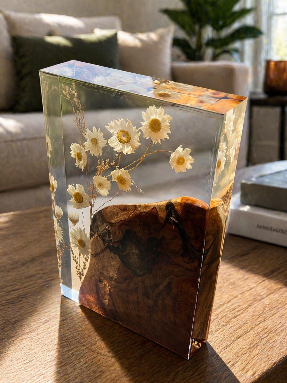 Harssculptuur van Madeliefje en Hout -Daisy Bloom